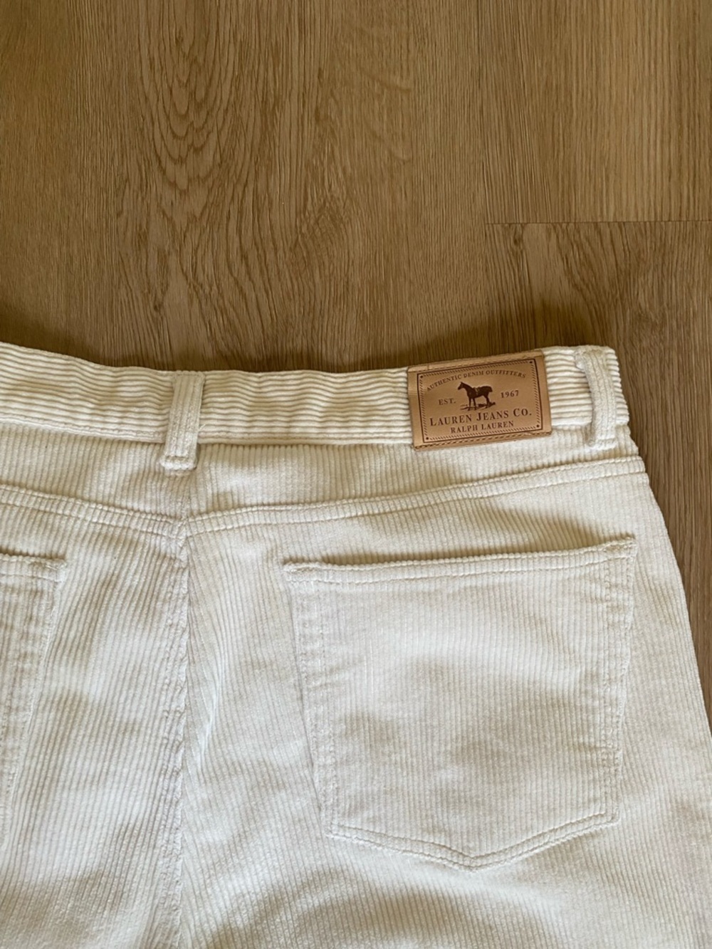 Ralph Lauren White Cream Corduroy Straight-Leg Pants - Picture 9 of 9